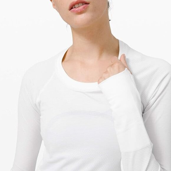 New! Lululemon White Swiftly Tech Long Sleeve Shirt Size 8 - 41488 - Picture 2 of 15